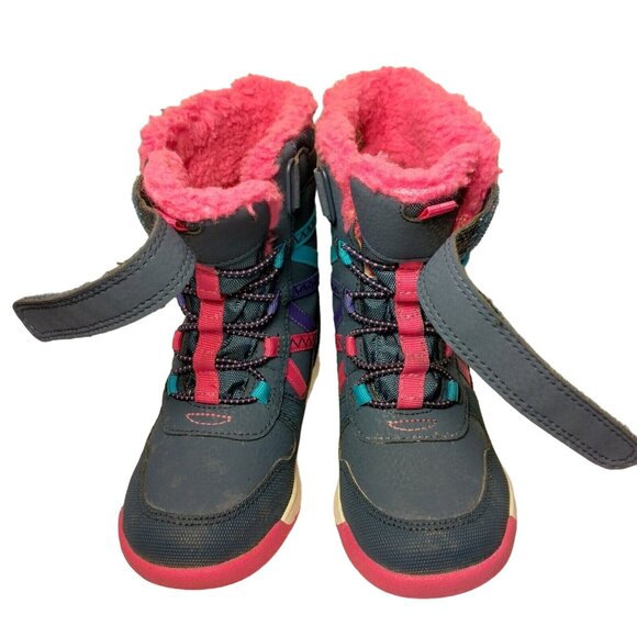 Merrell Snow Crush Boots Youth Girl Size 10M Blue Pink 220 Gram Insulatuin READ - Picture 8 of 16